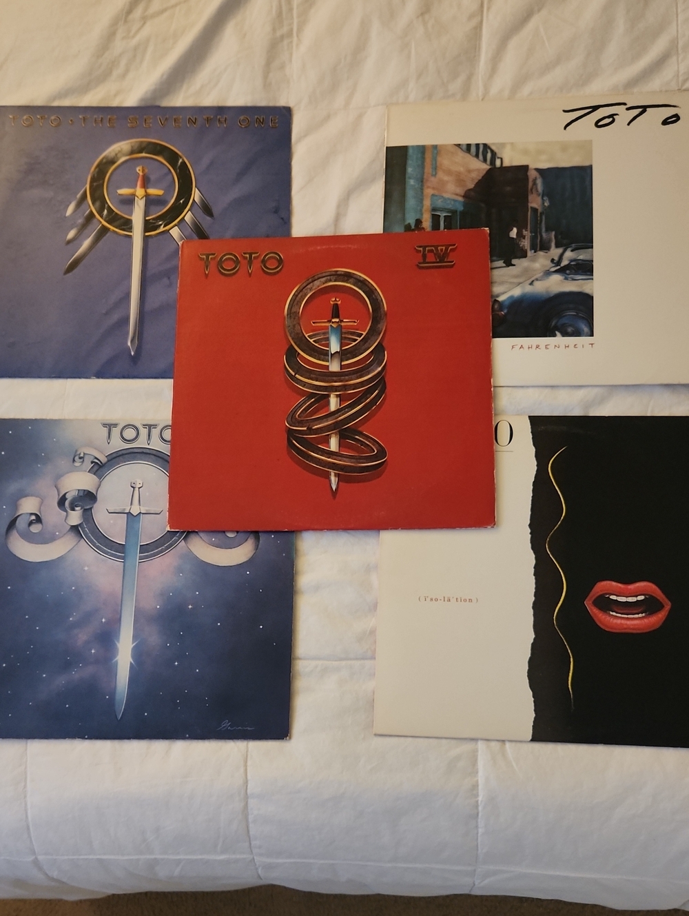 TOTO Vinyl Record Lot - Red Centerpiece Album